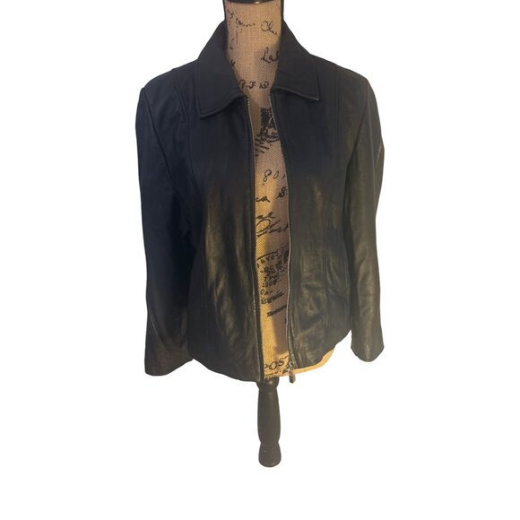 Pamela McCoy Jackets & Blazers - VTG Pamela McCoy Collections Black Leather Jacket Women’s Large Western Y2K Boho
